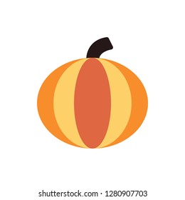 Pumpkin Icon Vector Illustration in Flat Style for Any Purpose
