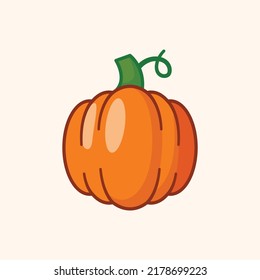 Pumpkin Icon vector illustration. Fresh pumpkin icon cartoon style.