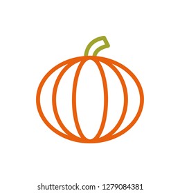 Pumpkin Icon Vector Illustration in Line Style for Any Purpose