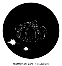 Pumpkin icon vector illustration on black background