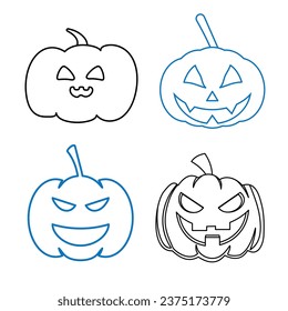 pumpkin icon vector image. set of  pumpkin. Halloween pumpkin icon vector set