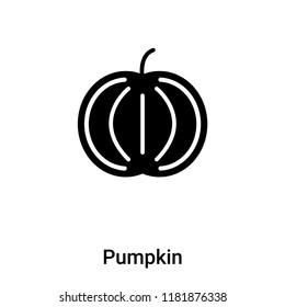 Pumpkin icon vector isolated on white background, logo concept of Pumpkin sign on transparent background, filled black symbol