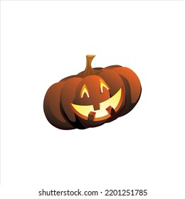 Pumpkin icon vector logo for holiday party on a white background