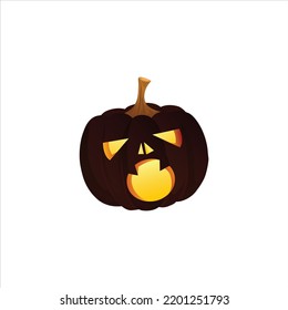 Pumpkin icon vector logo for holiday party on a white background