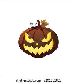 Halloween-Kürbis-Symbol, Vektorsymbol für Feiertage auf weißem Hintergrund