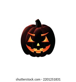 Pumpkin icon vector logo for holiday party on a white background