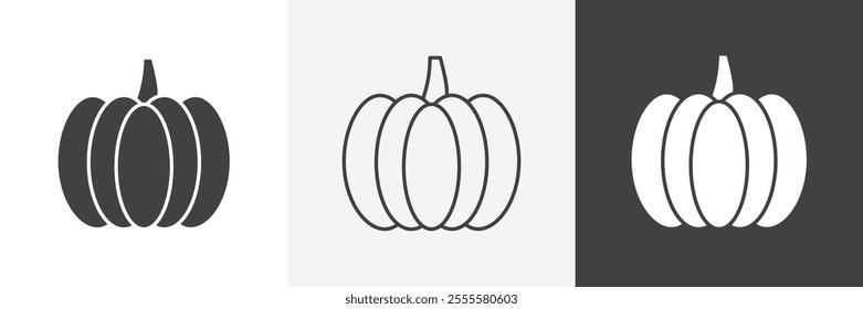 Pumpkin icon vector set for ui designs