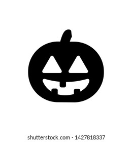 Pumpkin icon vector sign pictogram, Halloween holiday symbol, logo illustration. Jack O Lantern.