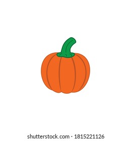 pumpkin icon vector symbol of halloween symbol isolated illustration white background