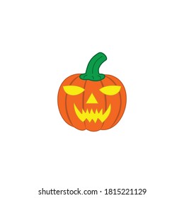 pumpkin icon vector symbol of halloween symbol isolated illustration white background