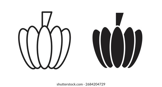 Pumpkin icon for web designs. outline and clipart icons set