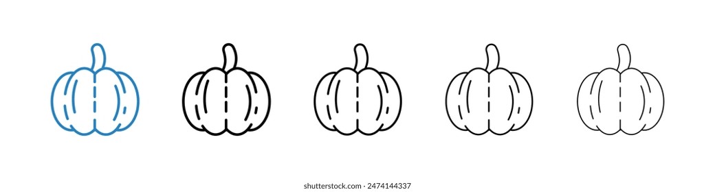 Conjunto de iconografía de calabaza. Símbolo de calabaza de Halloween festivo.