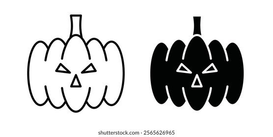 Pumpkin icons in black and white colors