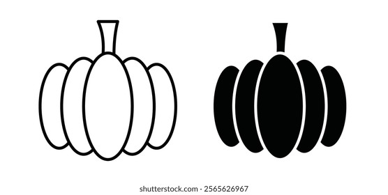 Pumpkin icons in black and white colors