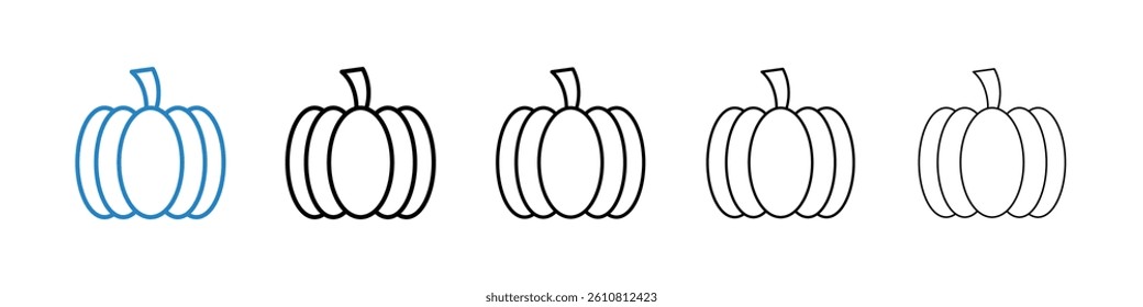 Pumpkin icons collection vectors for web ui