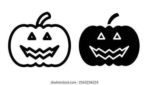 Pumpkin Icons pack in outlined and flat versions