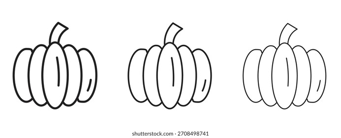 Kürbissymbole. Pixel perfekte Vektorsymbol-Sammlung