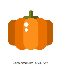 Pumpkin icons set in flat style. Squash vector editable image, style isolated on white background illustration