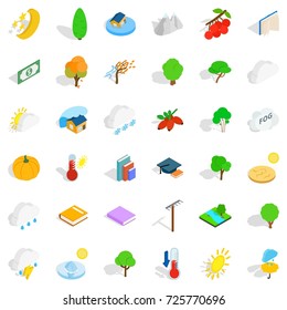 Pumpkin icons set. Isometric style of 36 pumpkin vector icons for web isolated on white background