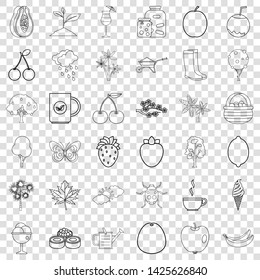 Pumpkin icons set. Outline style of 36 pumpkin vector icons for web for any design