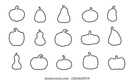 Pumpkin icons set. Vector illustration