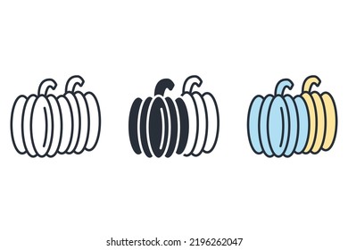 Pumpkin icons  symbol vector elements for infographic web