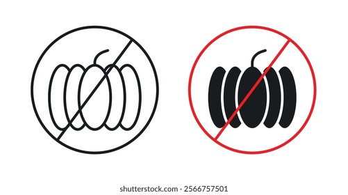 Pumpkin icons in Thin line black color. flat simple vector symbols illustration.