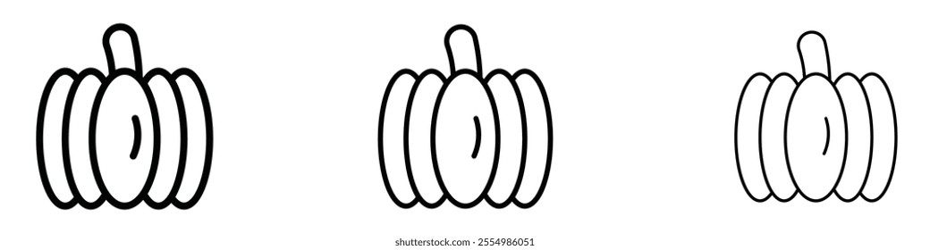 Pumpkin icons in tree different stroke sizes