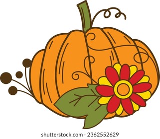 Pumpkin Illustration for Autumn Fall Season