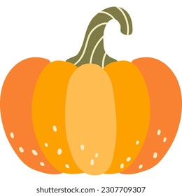 Pumpkin illustration. Autumn vector element