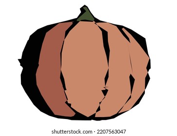Pumpkin illustration with distorted lines