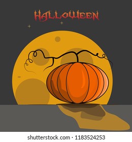 pumpkin illustration at halloween night
