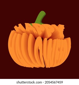 Pumpkin illustration with happy halloween lettering for invitation cards