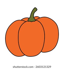 Pumpkin illustration isolated on white background. Halloween pumpkin clipart. Thanksgiving pumpkin celebration clipart vector. Thanksgiving activity worksheet for kindergarten and preschool.