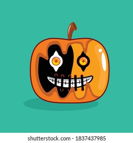 Pumpkin illustration. for Mascots, Icon, logo, sign, symbol, and halloween