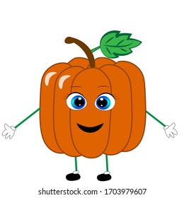 pumpkin illustration. natural vegan vegetable