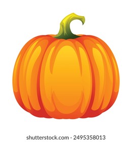 Pumpkin illustration, perfect for Halloween and autumn graphic projects and decorations. Vector cartoon