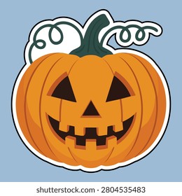 Pumpkin illustration with a smiling face ideal for Halloween decorations and themed designs