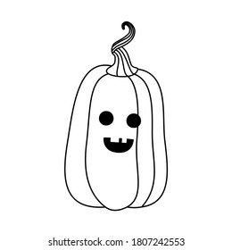 Kürbis-Illustrationsvektor für Halloween-Feier, Spukhaus, leckere Nacht- und Kinderfarbenbuch.