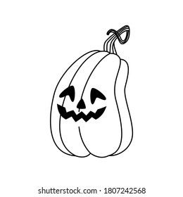 Pumpkin illustration vector for Halloween party, haunted house, spooky night and kid coloring book.