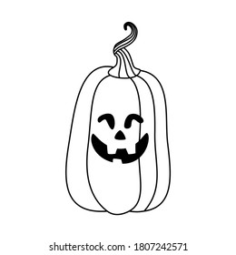 Pumpkin illustration vector for Halloween party, haunted house, spooky night and kid coloring book.