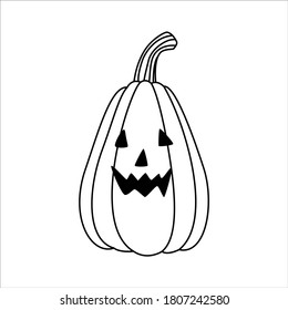 Pumpkin illustration vector for Halloween party, haunted house, spooky night and kid coloring book.