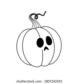 Pumpkin illustration vector for Halloween party, haunted house, spooky night and kid coloring book.
