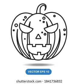 Vector de ilustración de calabaza sobre fondo blanco. estilo de esquema. bueno para logotipo, patrón, web, icono, negocio, tarjeta, etc.