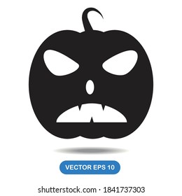 Pumpkin illustration vector on white background. solid style. good for logo, pattern, web, icon, business, card etc.