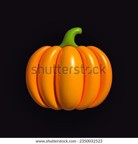 Pumpkin inflatable. Orange pumpkin. Realistic inflated 3D Pumpkin icon with the plasticine effect. Vector illustration