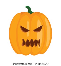 Pumpkin isolated on white background. Symbol of the Halloween holiday. Vector illustration.