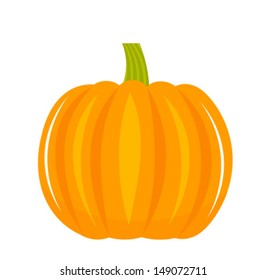 Pumpkin isolated on white background - vector illustration