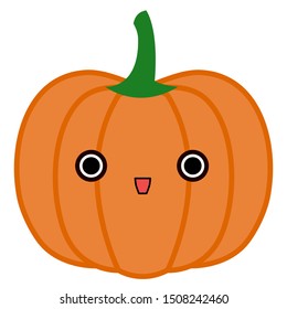 Pumpkin isolated on white background. Symbol of Halloween holiday. Cartoon pumpkin. Vector illustration.