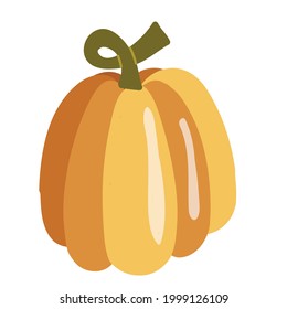 Calabaza aislada sobre fondo blanco. Ilustración del vector
